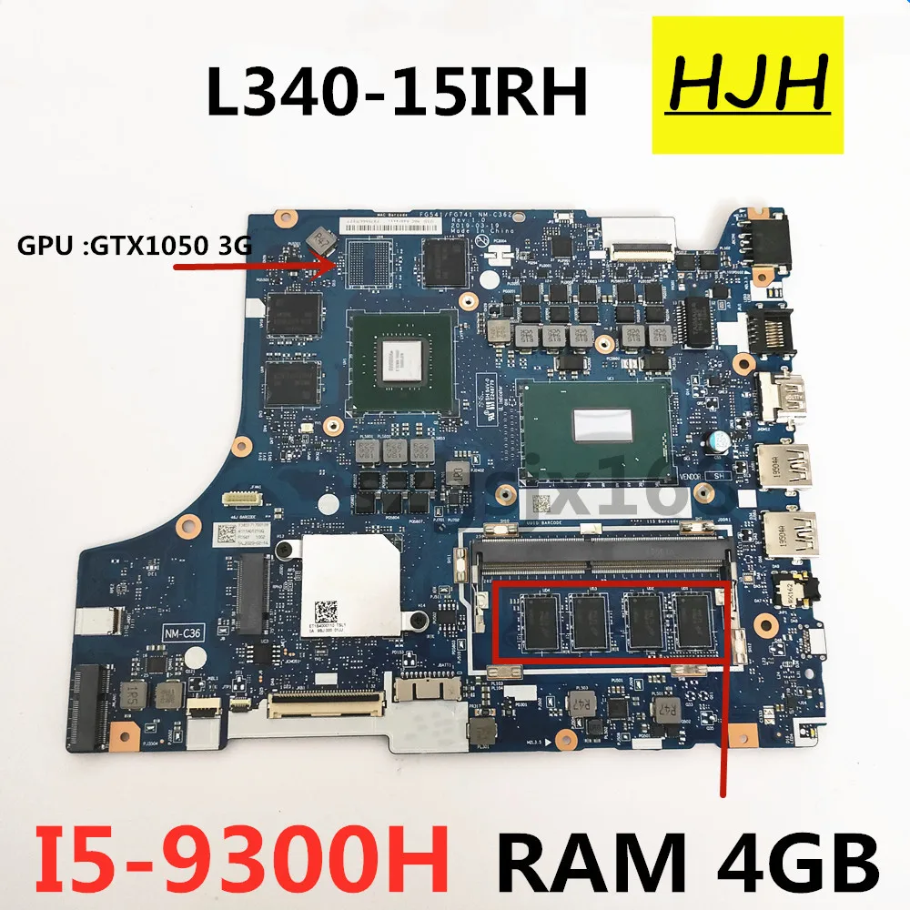 

Для Lenovo L340-15IRH Материнская плата ноутбука FG541 / FG741 NM-C362, ЦП i5-9300H GPU GTX1050 3G RAM 4G 100% протестирован