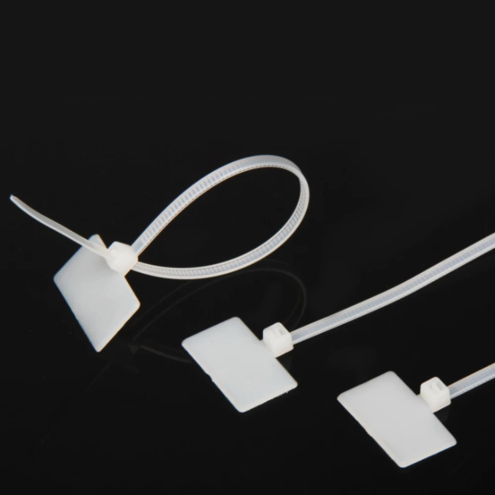 100PCS Muti-purpose Nylon Self-Locking Network Cable Zip Tie Tags Trim Wrap Loop Wire Straps Label