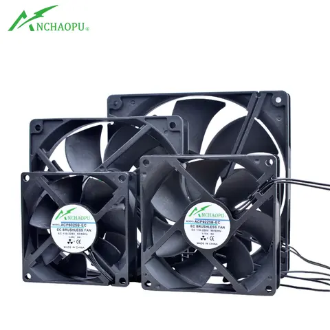 60mm 70mm 80mm 92mm 120mm 140mm Fan EC Brushless Cooling Fan AC 110V 120V 220V 240V for Cabinet Frequency Converter
