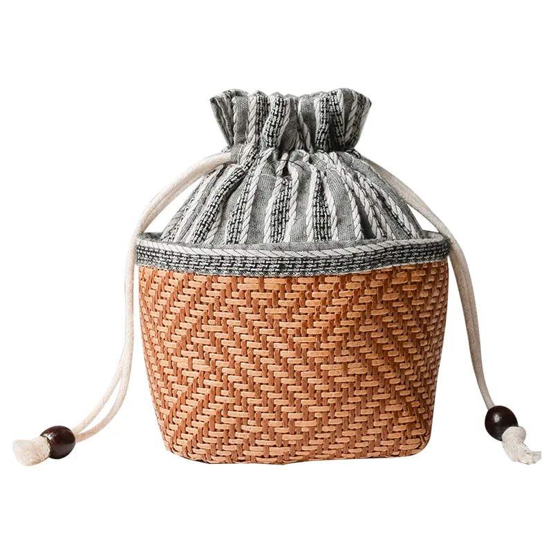 10x10x10cm handmade cotton linen storage bag  express cup teapot cloth bag drawstring bag portable travel tea accessories