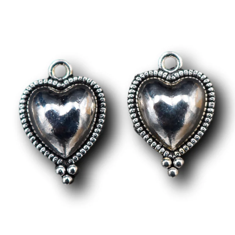 10pcs Silver Plated Christian Sacred Heart Pendants Religious Bracelet Necklace Accessories DIY Charms For Jewelry Crafts Making