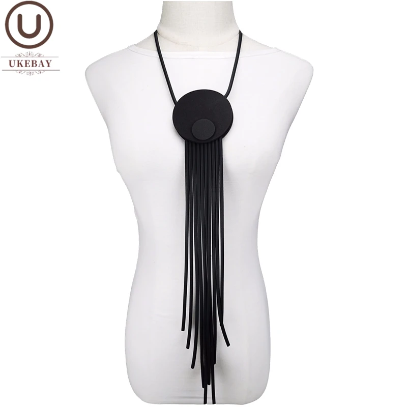 

UKEBAY New Long Tassel Necklaces Designer Luxury Pendant Necklace Female Rubber Jewelry Party Accessories Fashion Sweater Chains