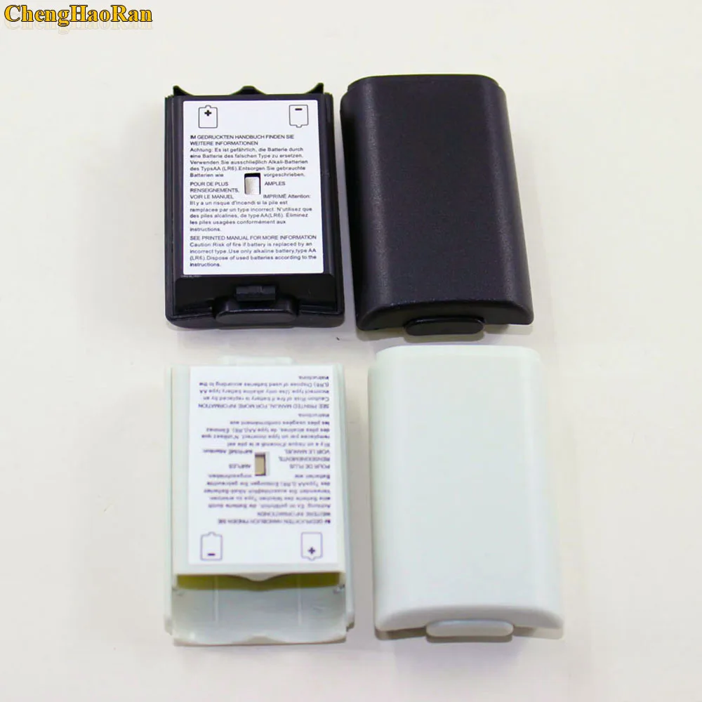 

ChengHaoRan 1-2PCS White Black Battery Case Cover Shell For Xbox 360/xbox360 Wireless Controller Rechargeable Battery