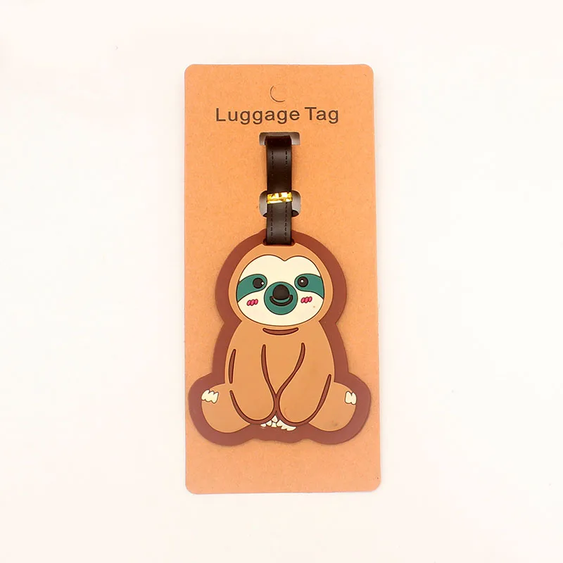 Travel Accessories Cute Sloth & Corgi Luggage Tag Silica Gel Suitcase ID Addres Holder Baggage Boarding Tag Portable Label