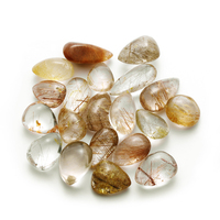 1pc Natural Citrine Yellow Hair Crystal Rutilated Quartz Hairstone Polished Stone Specimens Articles Crafts Healing Home Decor