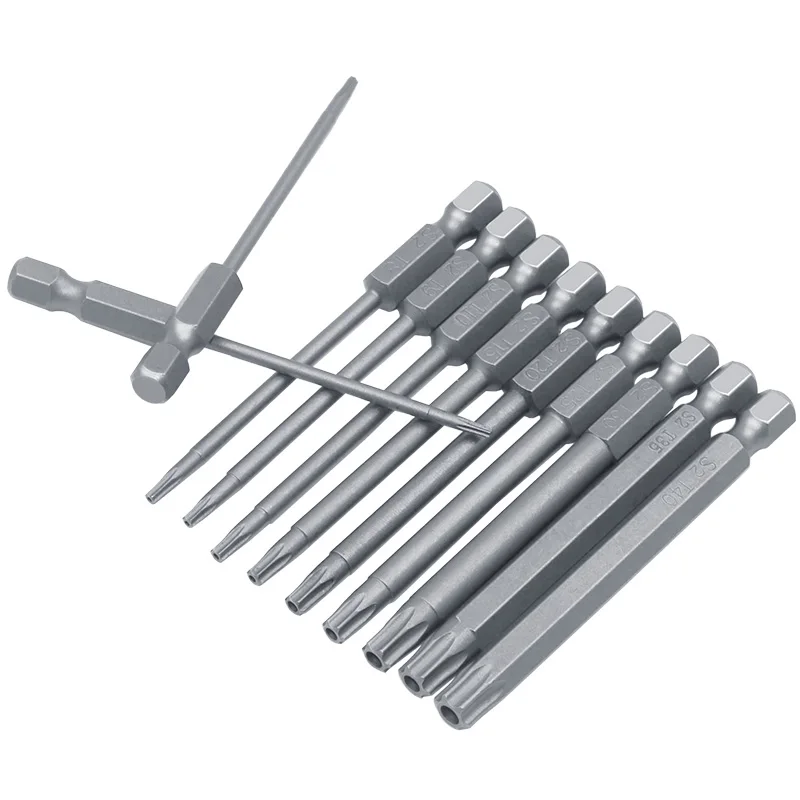 Imagem -06 - Tamper Proof Bit Conjunto Segurança Chave de Fenda Broca Parafuso Bits Driver Torx Flat Head Hex Bits Driver 11 Pcs 12 Pcs