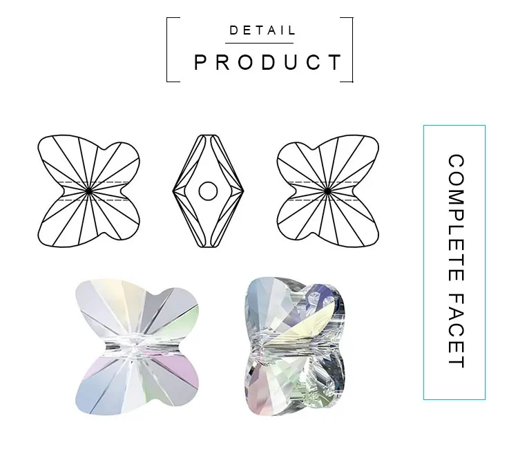 72/84PCS 6/8mm Kristall Schmetterling Perlen für Schmuck Machen AB Farbe Glas Anhänger Perlen Schmuck DIY Armbänder Halskette Ohrringe – Detail 8
