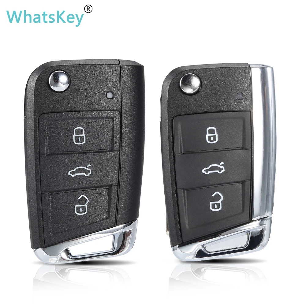 For Volkswagen Passat For VW Golf 7 MK7MQB Seat Leon Skoda Octavia A7 3 button Flip Remote Car Key Shell Replace Metal part