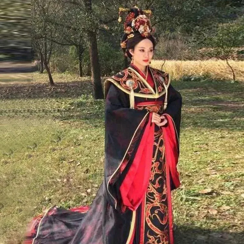 Film Television Same Item ancient costume female Han suit Queen Outfit Empress Dowager trailing Standard HanFu performance dress