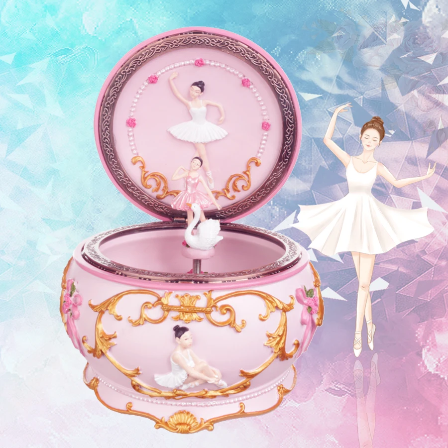 Romance Ballerina Dancing Girl Music Box Swan Lake Luminous Musical Box Wedding Valentine's Day Christmas Gift