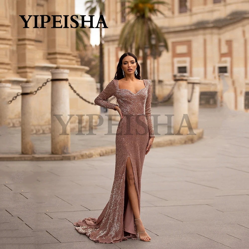 เซ็กซี่ Deep V-Neck สายสปาเก็ตตี้ชุดราตรี Backless High Side Slit ง่ายปาร์ตี้ชุดราตรี Vestidos De Fiesta Платье