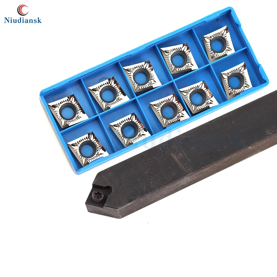 1pc Lathe tornio CNC utensili tornitura esterna Arbor ar+ 10 pz CCMT1204 CCGT1204 inserti in metallo duro tornitura Suit