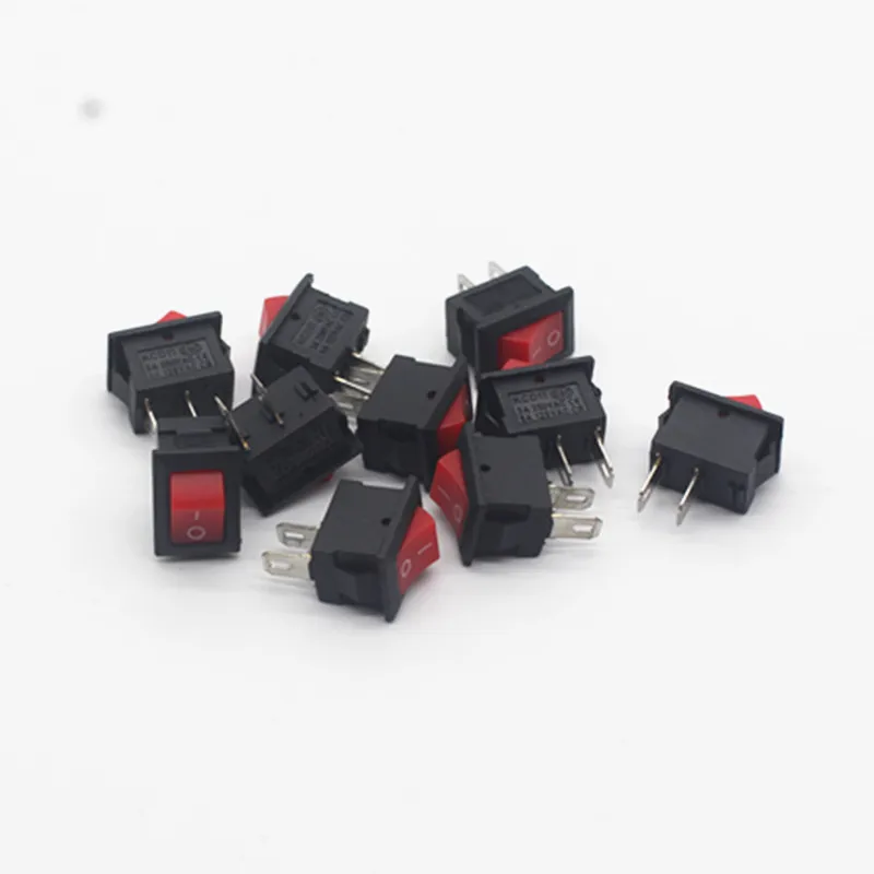 10pcs KCD11-101 3A/250V Small Black 10*15mm SPST 2PIN ON/OFF G130 Boat Rocker Switch Car Dash Dashboard Truck RV ATV Home