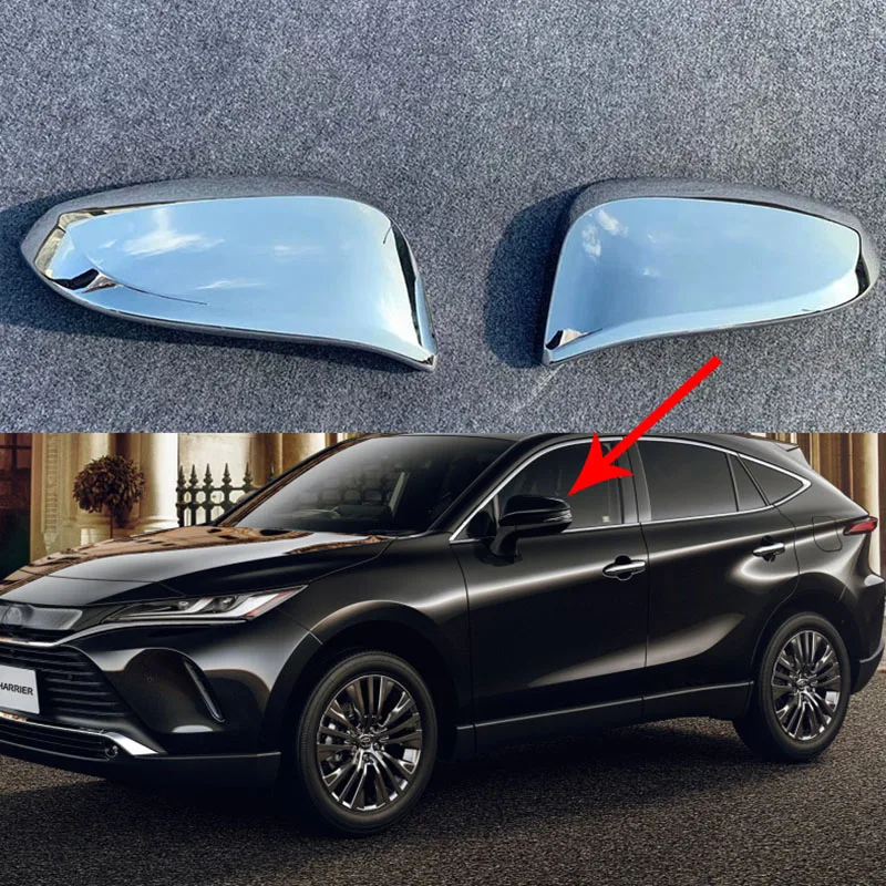 

For Toyota Harrier Venza XU80 2020 2021 ABS Chrome Exterior Accessories Car Side Mirror Decorative Covers Trims 2pcs