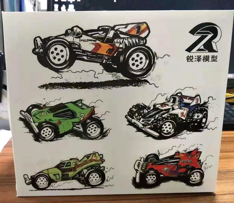 5pcs RUIZE 1/32 Mini 4WD Cars (T3 Chassis) Gift Pack DASH 1/2/3/4/5 (1pc for Each, Unassembled)