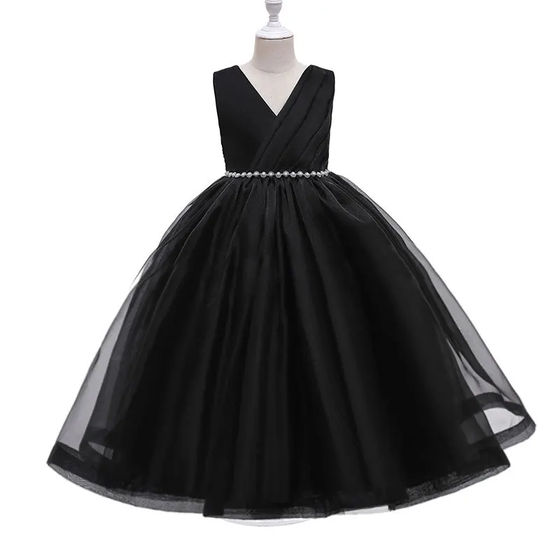 Kids Dresses Children Elegant Long Prom Tulle Gowns 2024 New Girl Princess Dress Teen Wedding Bridesmaid Costume 3-12 Years