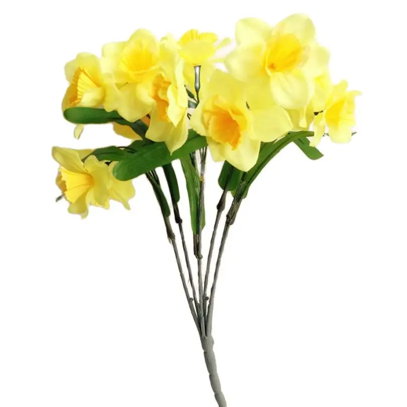 One Artificial Narcissus Flowers Simulation Silk Daffodils 21 heads for Home Decoration Wedding Party Centerpieces Flower