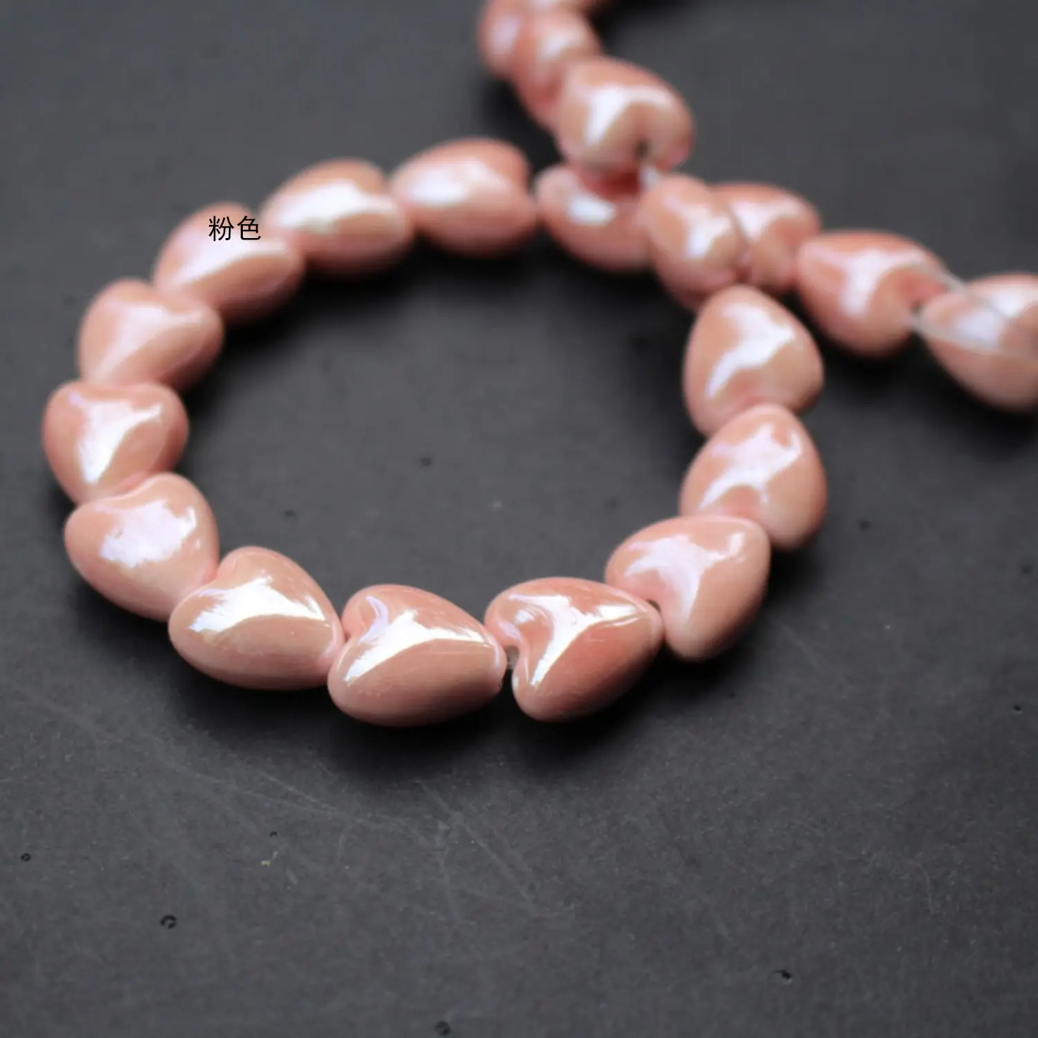 20pcs 12x13mm Heart Shape Ceramic Beads For Jewelry Making Loose Spacer Love Heart Ceramics Bead DIY Bracelet Necklace Earring