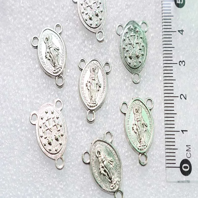 Rosary Center Medals, Our Lady of the Three Holes Catholic Church, Rose Rosary Cross Pendant