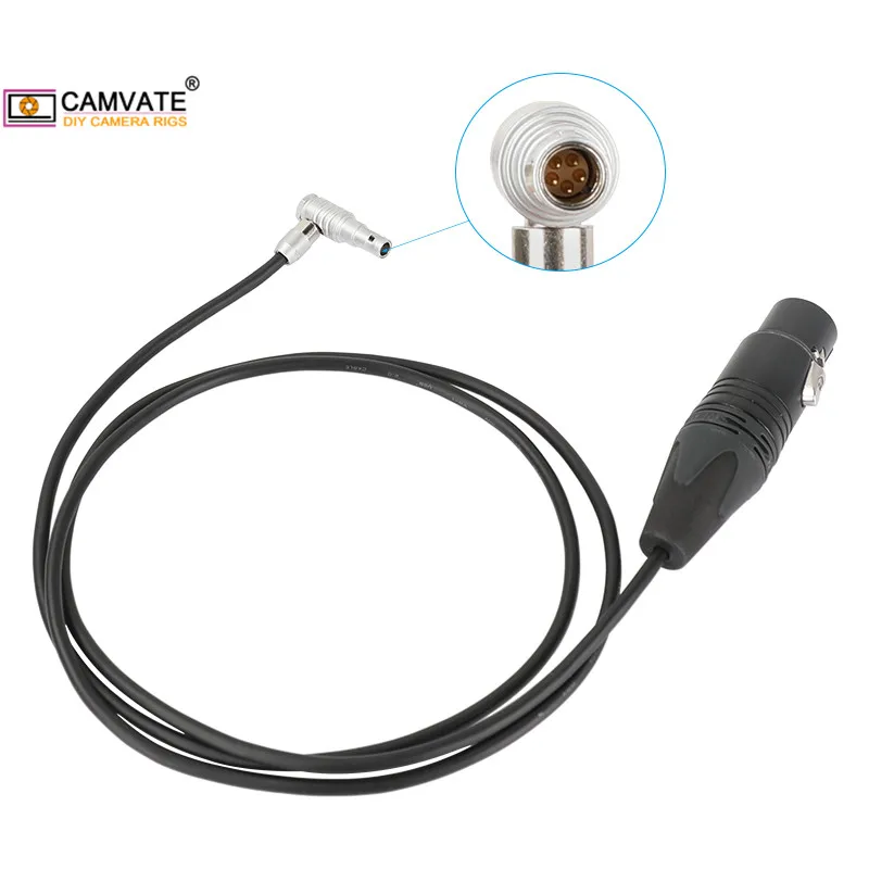 Conector de Cable de entrada de Audio CAMVATE (ángulo recto de 5 pines macho a XLR 3 pines hembra) para ARRI Alexa Mini (conector de 5 pines serie 00)
