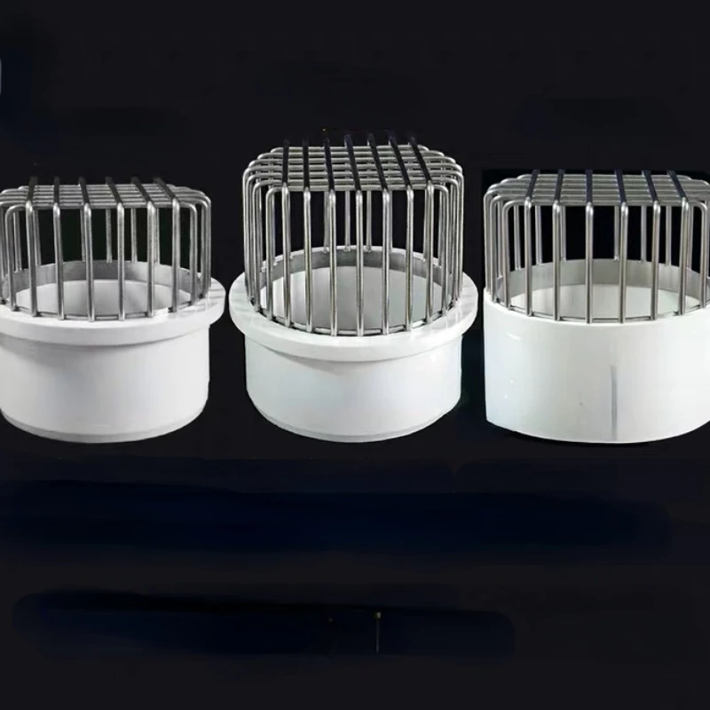304 stainless steel anti-blocking round net floor drain for balcomy grates roof plane insertion with PVC110/75/160