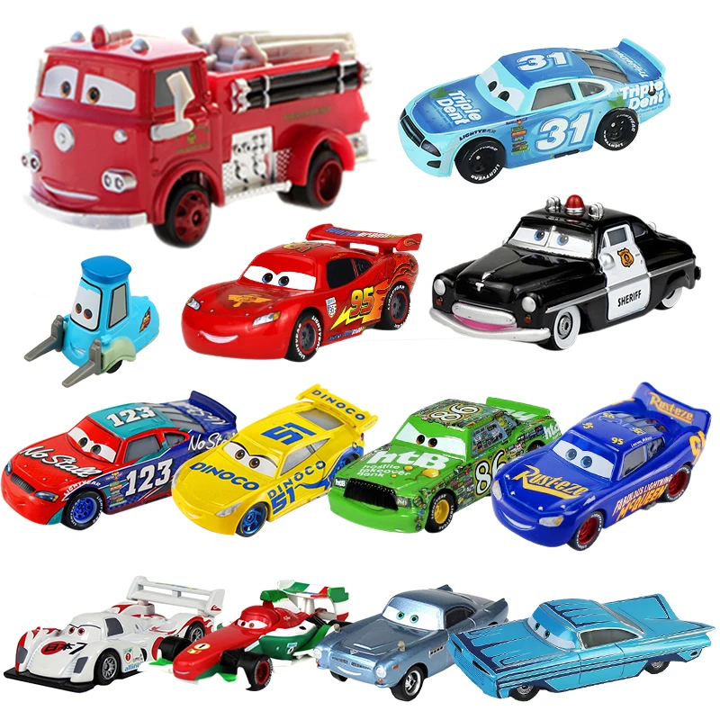 Disney Pixar Cars 3 set Lightning McQueen Fire Truck Lightning Jackson Storm Metal Model Car 1:55 Toys Kids Boy Kids Gift