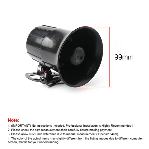 Imagen 2 del producto Sirena altavoz bocina de aire 125DB fuerte 6 sonidos alarma Claxon 12V para Auto coche motocicleta barco megáfono con micrófono voz Digital LB001