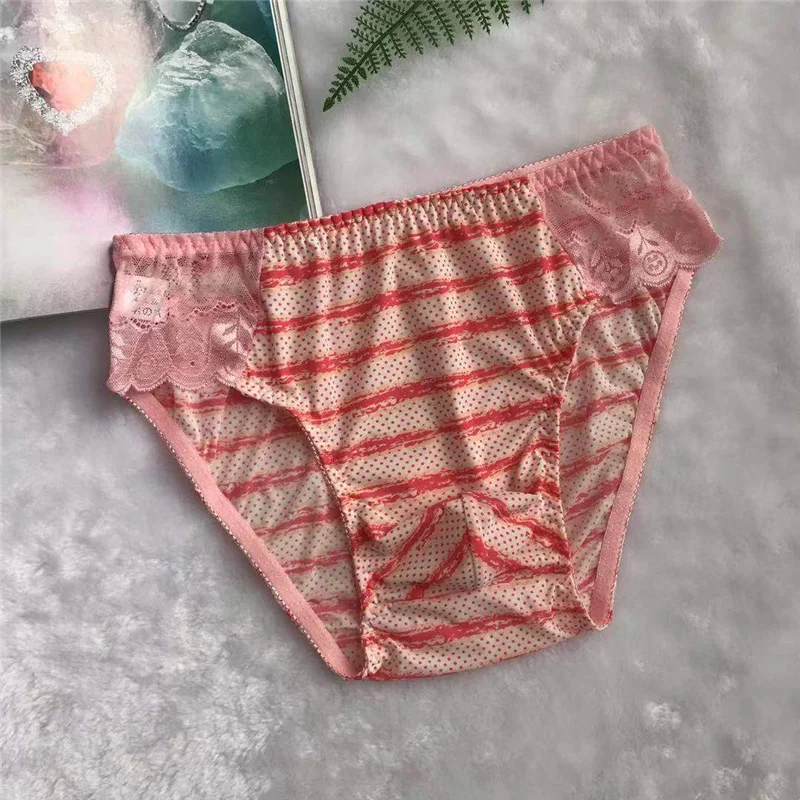 Sexy Mens Sissy Pouch Penis Panties Gay Underwear See Through Lingerie Striped Briefs Shorts Male Panties 2021