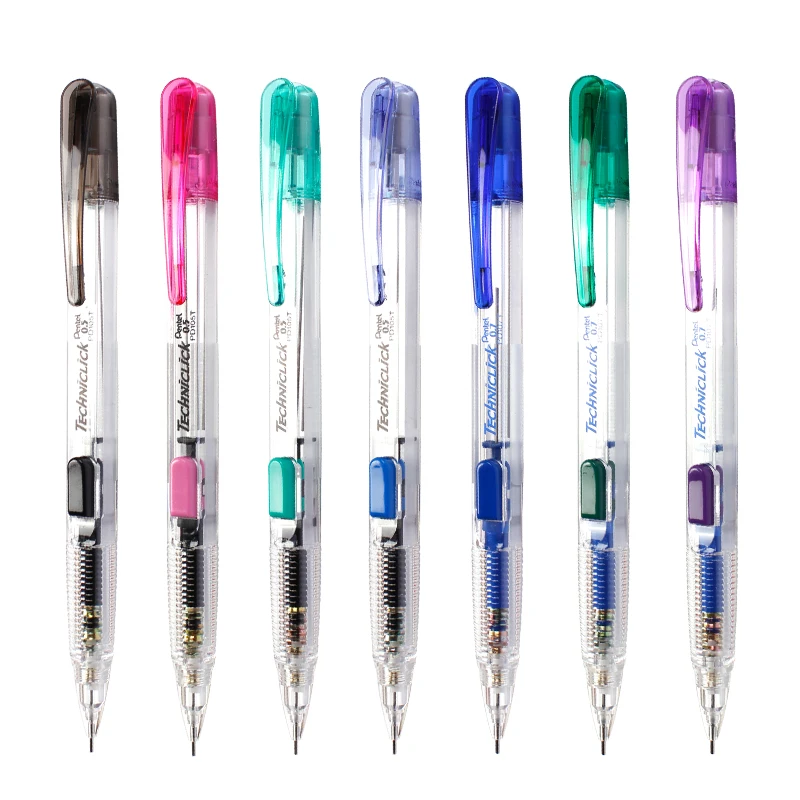 1pc Japan  Pentel PD 105T/107T Techniclick Side Press Push-out Automatic Pencils 0.5/0.7mm School Writing Supplies