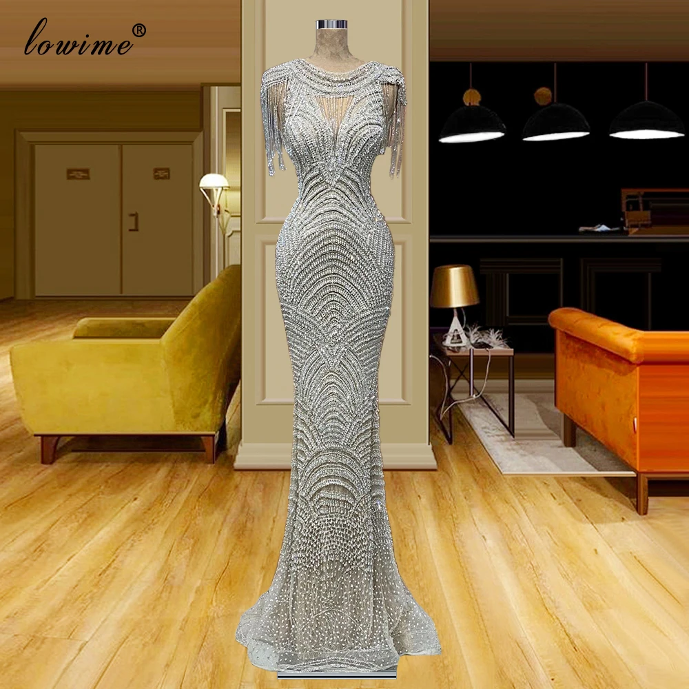 

Luxury Handmade Crystals Celebrity Dresses Middle East Mermaid Evening Dresses For Women Opening Ceremony Gowns Robe De Soiree