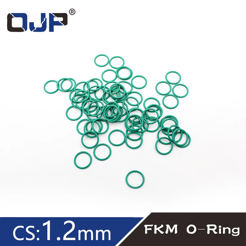 10PC/lot Green FKM O-rings Seals Rubber Ring Thickness CS1.2mm OD5/6/7/8/9/10/11/12/13/16/18/24mm Fuel Washer O Ring Seal Gasket