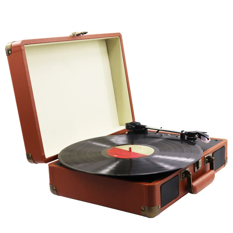 33/45/78 об/мин винтажный Bluetooth-фонограф портативный чемодан проигрыватель виниловый граммофон Проигрыватель для записи телефона 100-240 В музыка...
