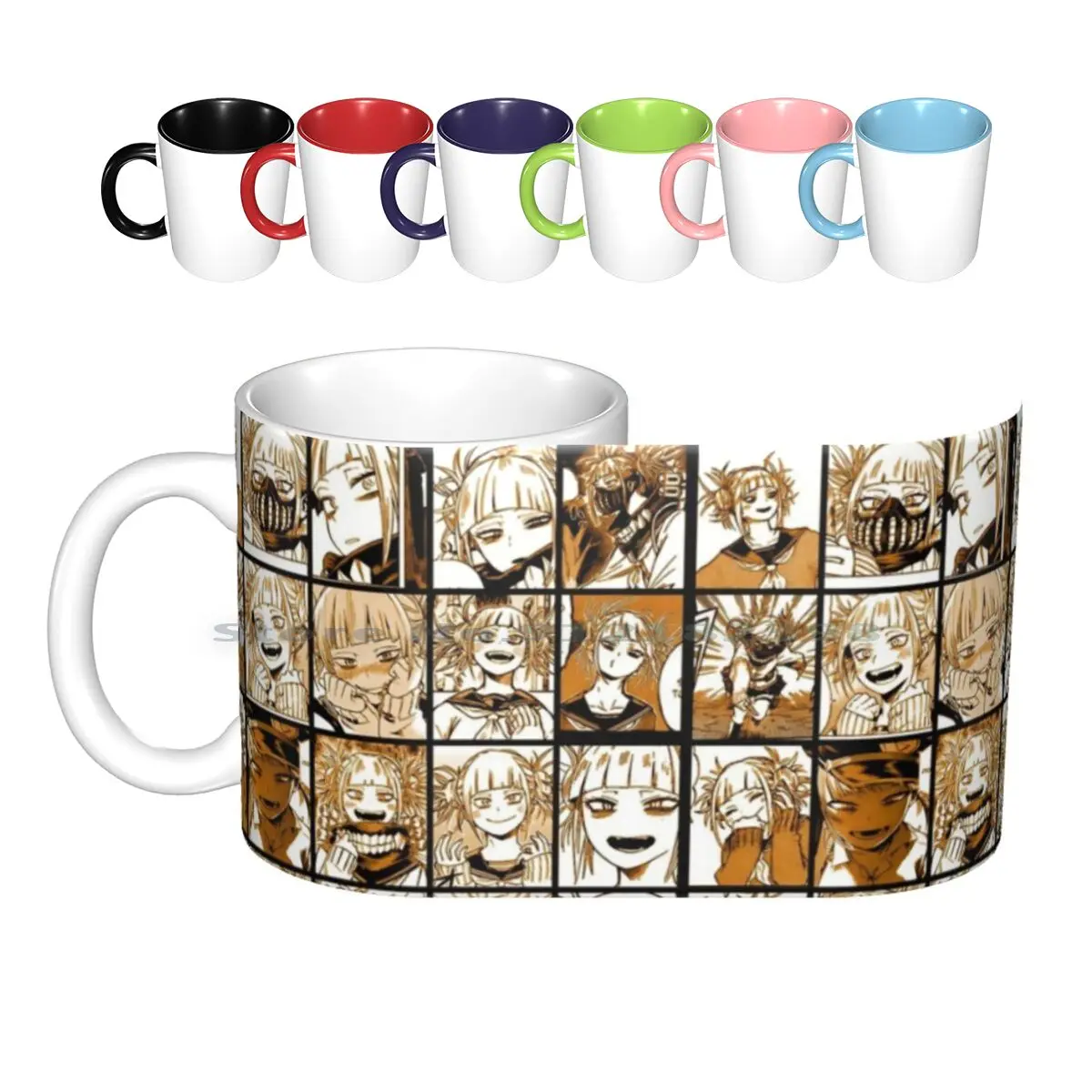 Himiko Toga Collage Ceramic Mugs Coffee Cups Milk Tea Mug Himiko Toga Stain Villain Shigaraki Twice Boku No Hero Academia