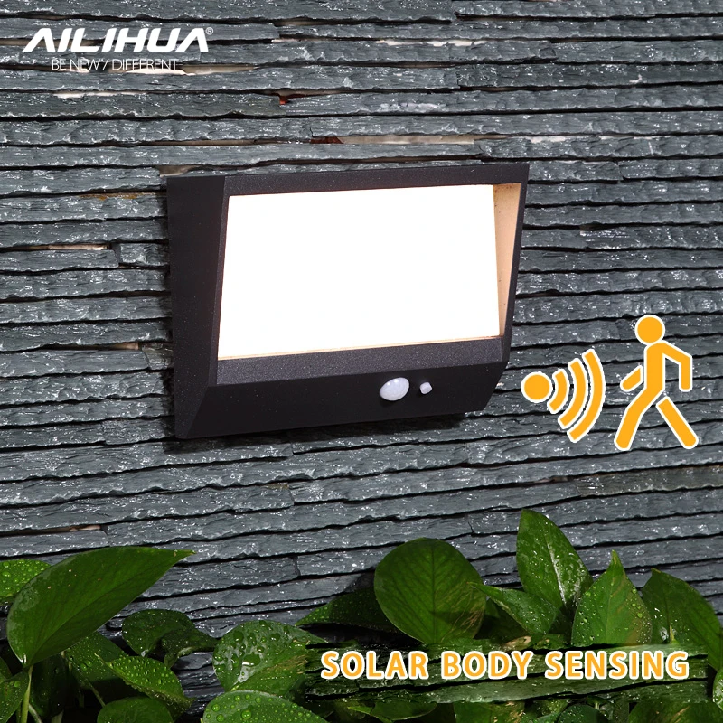 LED solar energy indoor wall lamp outdoor courtyard garden waterproof wall lamp wiring free induction gate wall lamp