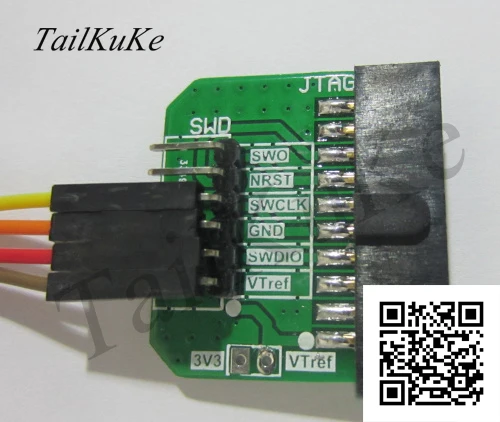 20P-2.54mm Pitch JTAG Interface to 4P\5P\6P-2.54mm Pitch SWD Adapter Board J-Link