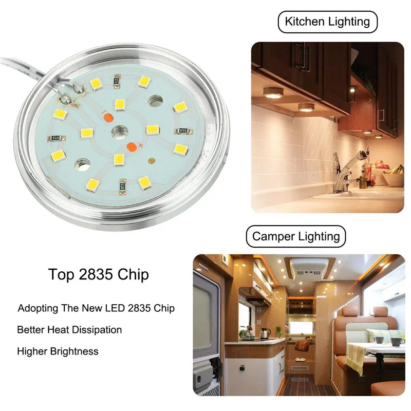 4PCS Led Licht 12v Caravan Decke Lampen Led-leuchten Auto Dach Lesen Licht Boot Camper Van Auto Innen beleuchtung – Detail 4