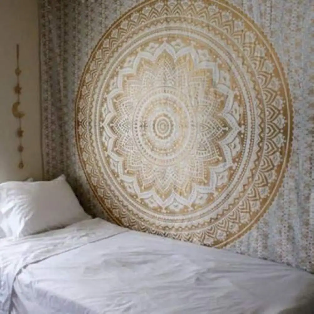 Mandala Flower Print Wall Hanging Tapestry Carpet Mat Home Living Room Decor