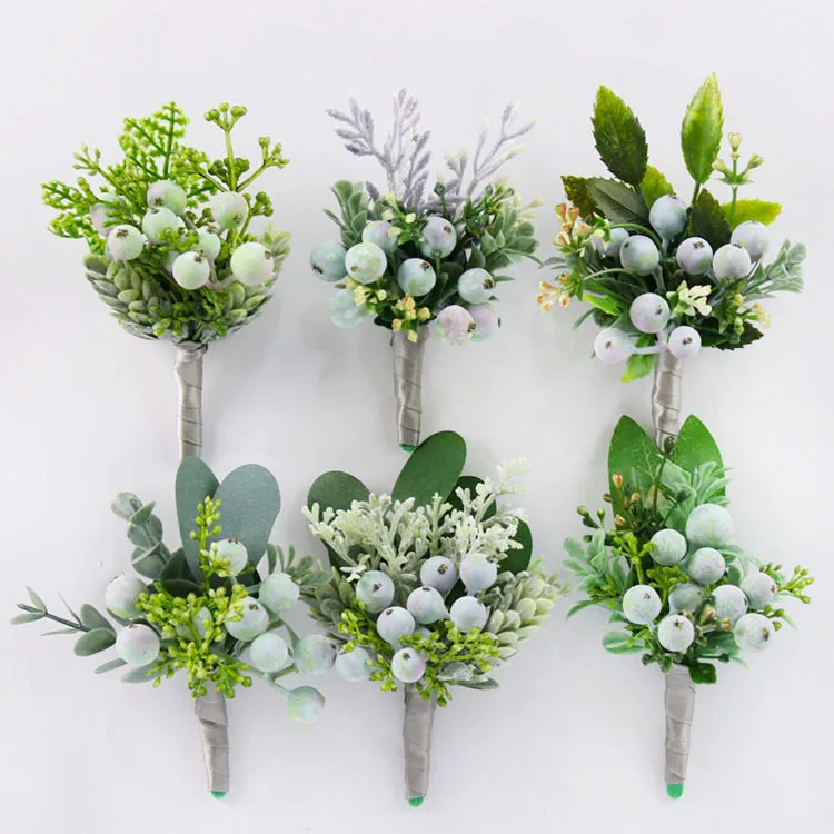 Novo boutonnieres aritifical flores casamento corsage pinos de pulso flores para ocasiões especiais