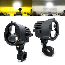 2X Motorcycle Laser Headlight High Beam White 80W 24000Lm Yellow For Car LED Auxiliary Fog Driving Light Assembly 2000M Range