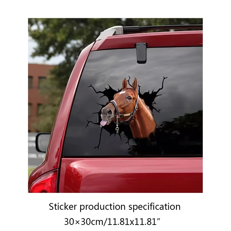 Animal Horse Sticker Car 3D Funny Simulation Waterproof Decal Modeling Accessories for t.u.k.Window Bathroom