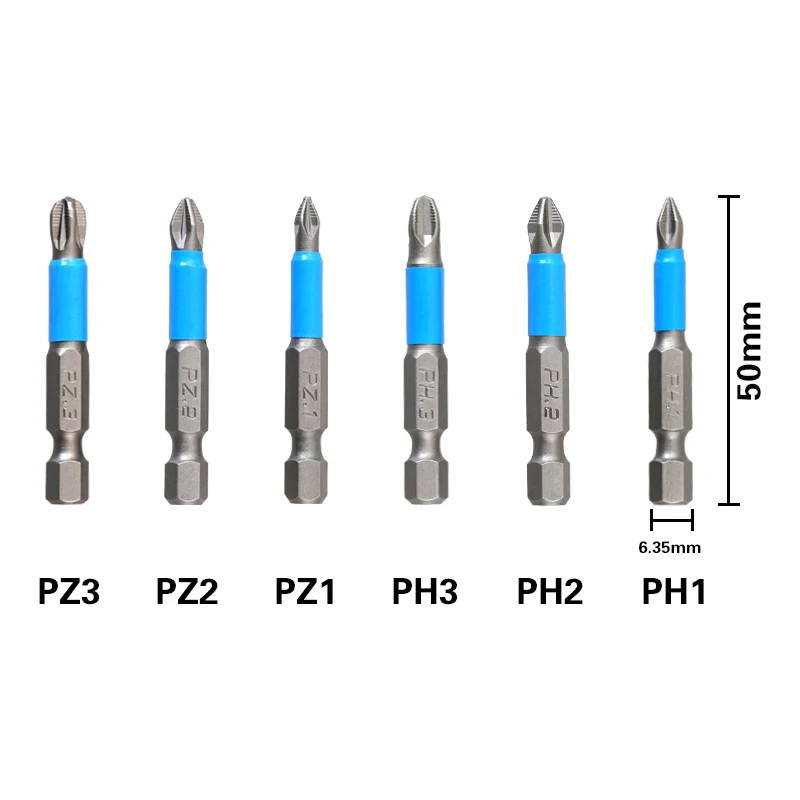 10 قطعة فيليبس PH1/PH2/PH3/PZ1/PZ2/PZ3 مفك بت مجموعة الدقة تأثير المغناطيسي حلقة الصليب المفكات مكافحة زلة عرافة عرقوب