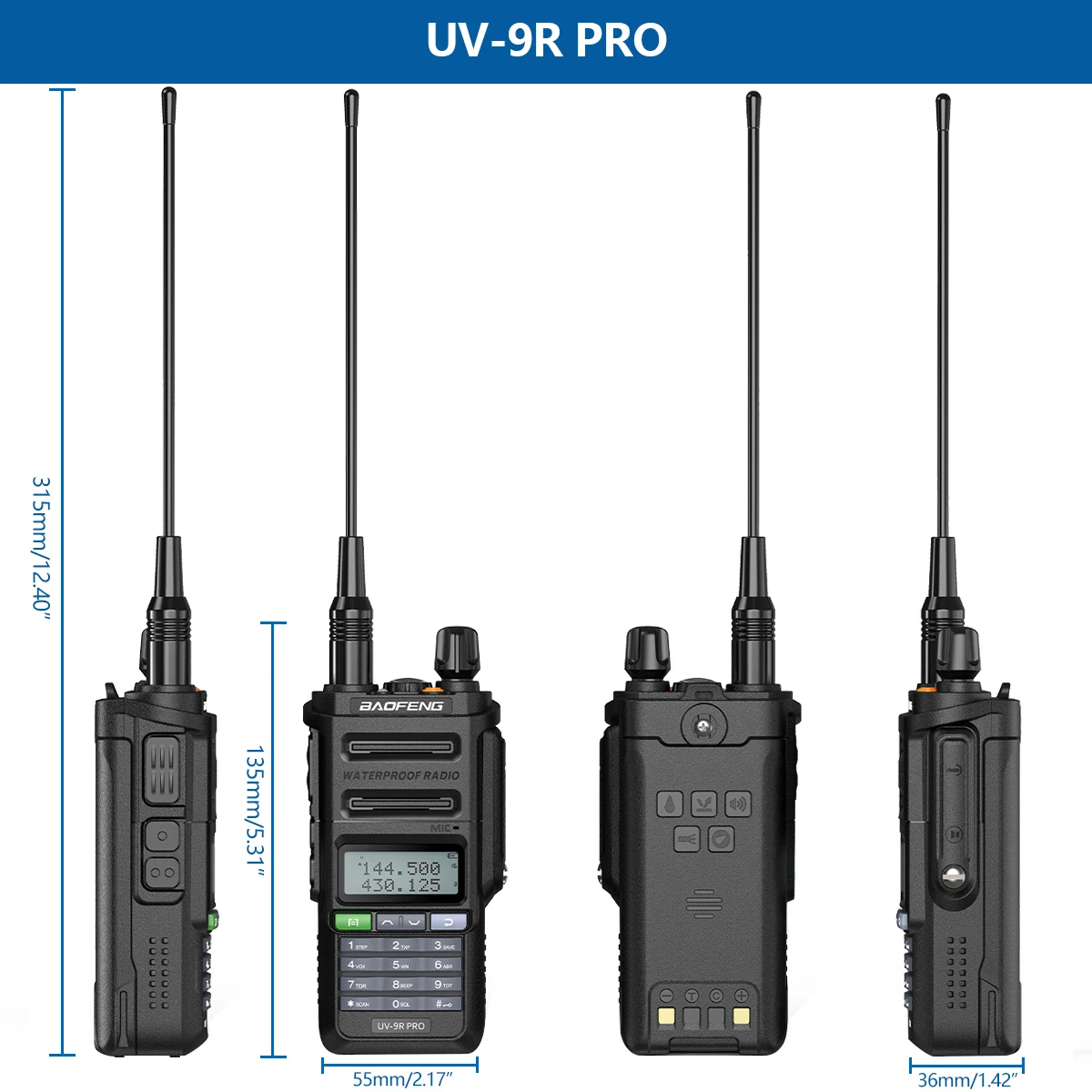 2023 Baofeng UV-9R Pro V1 V2 Waterproof IP68 Walkie Talkie Type-c Charger Powerful UHF VHF Long Range UV-9R Plus Ham CB Radio