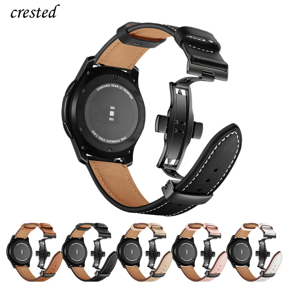 Italy Leather strap For samsung galaxy watch 3 45mm/46mm Gear s3 frontier belt bracelet Huawei gt-2-2e-Pro 46 mm 22mm watch Band