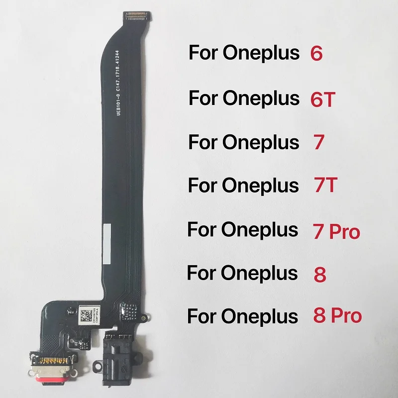 New For Oneplus 5 A5000 5T A5010 6 6T 7 7T 8 Pro USB Charging Port Board Flex Cable Connector with Earphone Audio Jack