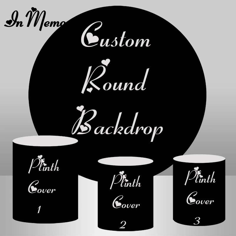 InMemory Photography Prop Special Link For Custom Round Circle Background Personalized Plinth Covers