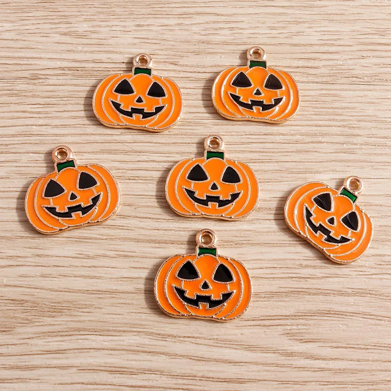 10 teile/los Halloween Charms Emaille Nette Kürbis Fledermaus Geister Charms Anhänger für Schmuck Machen Halsketten Ohrringe DIY Handwerk Versorgung – Detail 9