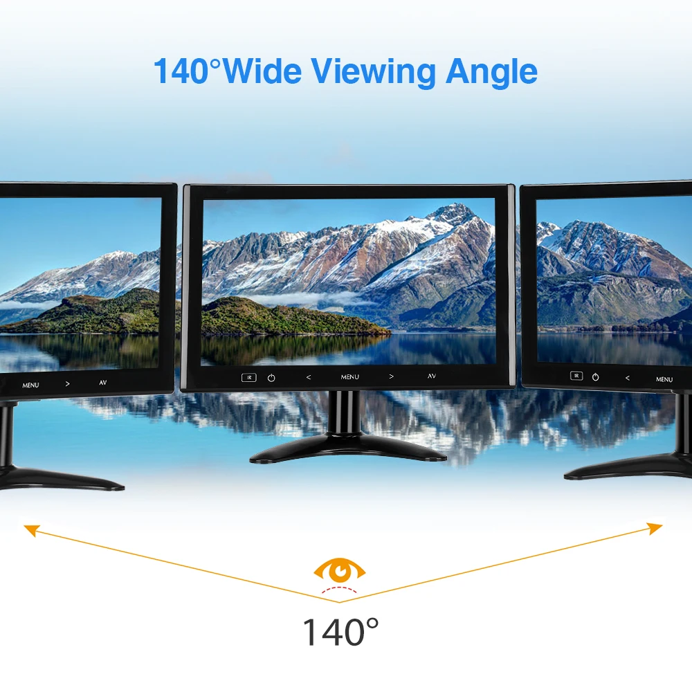 Eyoyo 미니 TV 컴퓨터 PC 모니터, LCD 화면, HDMI VGA AV, CCTV 보안 카메라, 자동차 후면보기, EM10M, 1024X600, 10 인치