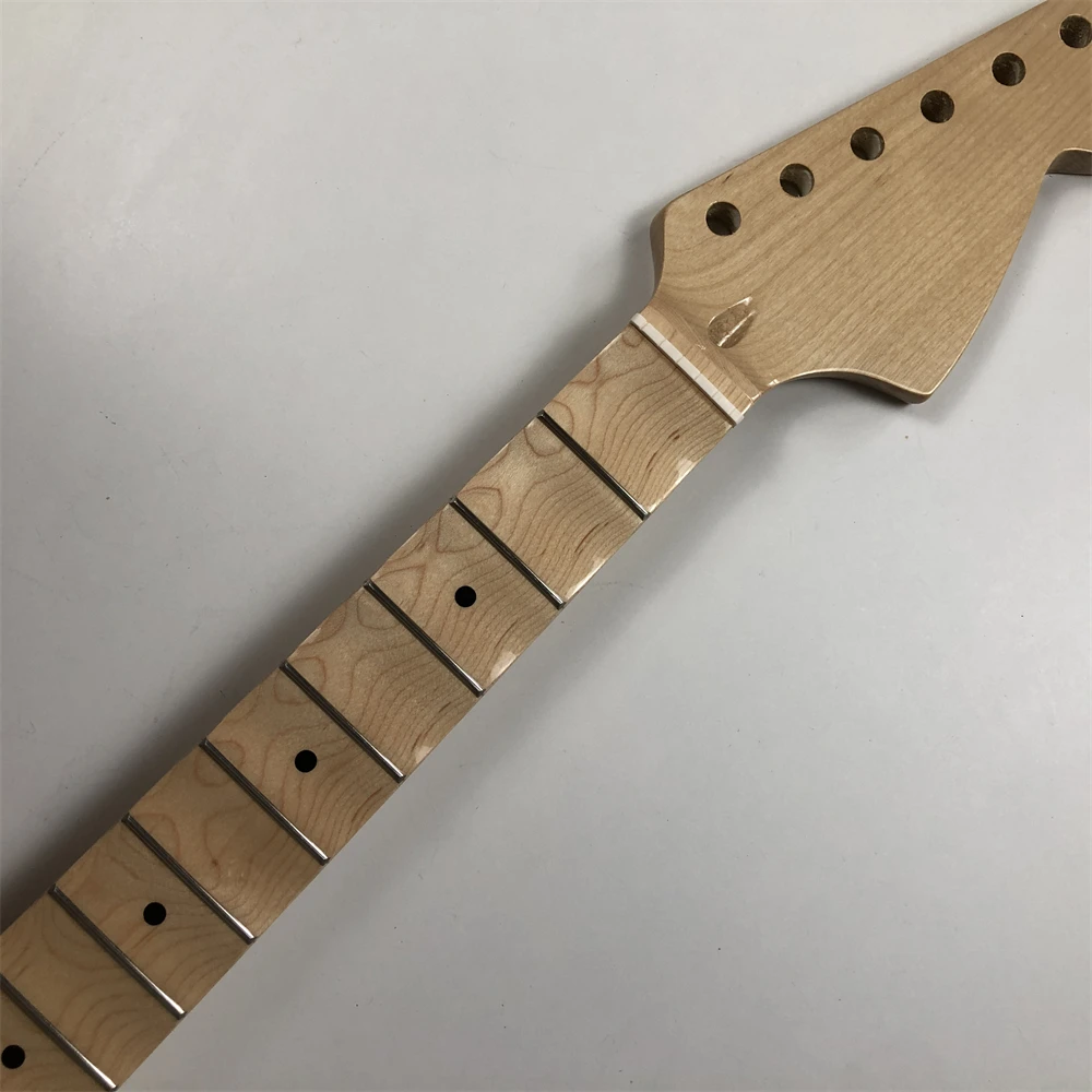 

Full Scalloped Electric Guitar Neck Replacement Maple 22 Fret 25.5inch Fingerboard Dot inlay Big head Gloss Finished