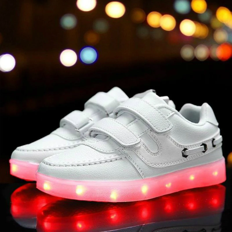 UncleJerry Kids Led Shoes USB chargering Light Up Sneakers for boys girls Glowing Casual Shoes Child Fashion Shoes