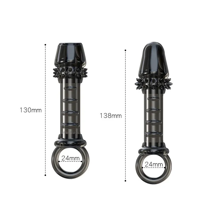 Penis Ring Sleeve Delayed Ejaculation Enlargement Reusable Condoms G-spot Clitoris Stimulation Adult Sex Toys For Men Sex Shop